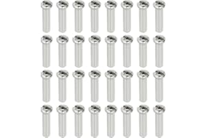 ECSiNG 100Pcs Bicycle Spoke Nipples Fit for 14G / 2mm Dia Spoke Mountain Road Bike Silver Steel Cycling Replacement Accessori