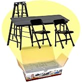 Ultimate Ladder, Table &amp; Chairs Black Playset for Wrestling Action Figures | Create Tables, Ladders &amp; Chairs Matches with a Breakable Table, Ladder and 2 Folding Chairs