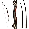 PMZ Archery Longbow, Red Riser 65'' Wooden Takedown Professional Longbow for Hunting, Right Hand Traditional Bow for Adults Beginners to Advanced Outdoor Practice
