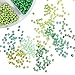 PandaHall Elite Mixed 8/0 Round Glass Seed Beads Diameter 3mm About 3600pcs Green with Box Set Value Pack