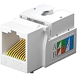 Naposeuo 50-Pack Cat6 Keystone Jack, Ethernet Punch Down Connector, Wall Adapter, 90-Degree Module, Cat 6 Coupler, Cat5/5e/6 