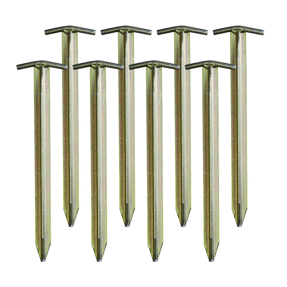 CampAir Tent Pegs T-Pegs, Galvanised Steel (Pack of 8)