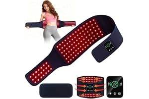 EVATEALE Red Light Therapy Belt for Body, Cordless Infrared Therapy Belt for Back/Abdomen, Waist Wrap with Pulse/Vibration Massage & Timer, Pain Relief, Muscle Relaxation & Circulation Boost, Gift for Parents