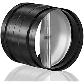 [Upgraded] Hon&amp;Guan 4 Inch Backdraft Damper Draft Blocker, One-Way Airflow Duct Damper 4 Inch Ducting Insert Backflow Preventer Inline Fan Vent Deflector-Black