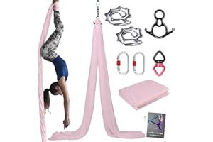 PRIOR FITNESS Aerial Silks Kit Colorful 9/15/20 Yards 40D Nylon Fabric Hammock Set With Hardware & Guide for All Levels Of Aerial Yoga Practice and Acrobatic Flying For Adults Aerial silk