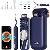 Wireless Ear Cleaner with Camera, HD Visual Otoscope Ear Wax Removal Tool Kit, Smart Ear Picker with Light, 13 Soft Tips & Tweezers, For Adults Kids Wet Dry Earwax(Blue)