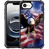 Goodsprout Compatible with iPhone 16e Case,Amazing Pattern Design Shockproof Anti-Scratch Hard PC Back Case for iPhone 16e Flying Eagle American Flag Lightning