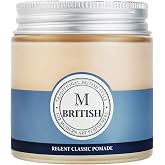 BRITISH M Regent Classic Pomade 100g / 3.53 oz, Water-Based Hair Pomade for Men, Medium Hold &amp; High Shine, Slick Back &amp; Wet Look Styling, Non-Sticky, Easy Wash