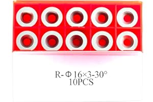 DIRTECH 16mm Round Carbide Inserts Cutters Knives 16×3.0mm-30° Woodworking Indexable Carbide Blades for Wood Lathe Turning Finisher Hollower Tools 10pcs