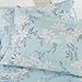 Vaulia Lightweight Microfiber Duvet Cover Set, Print Floral Pattern Design, Blue - King Size (3-Piece Set)