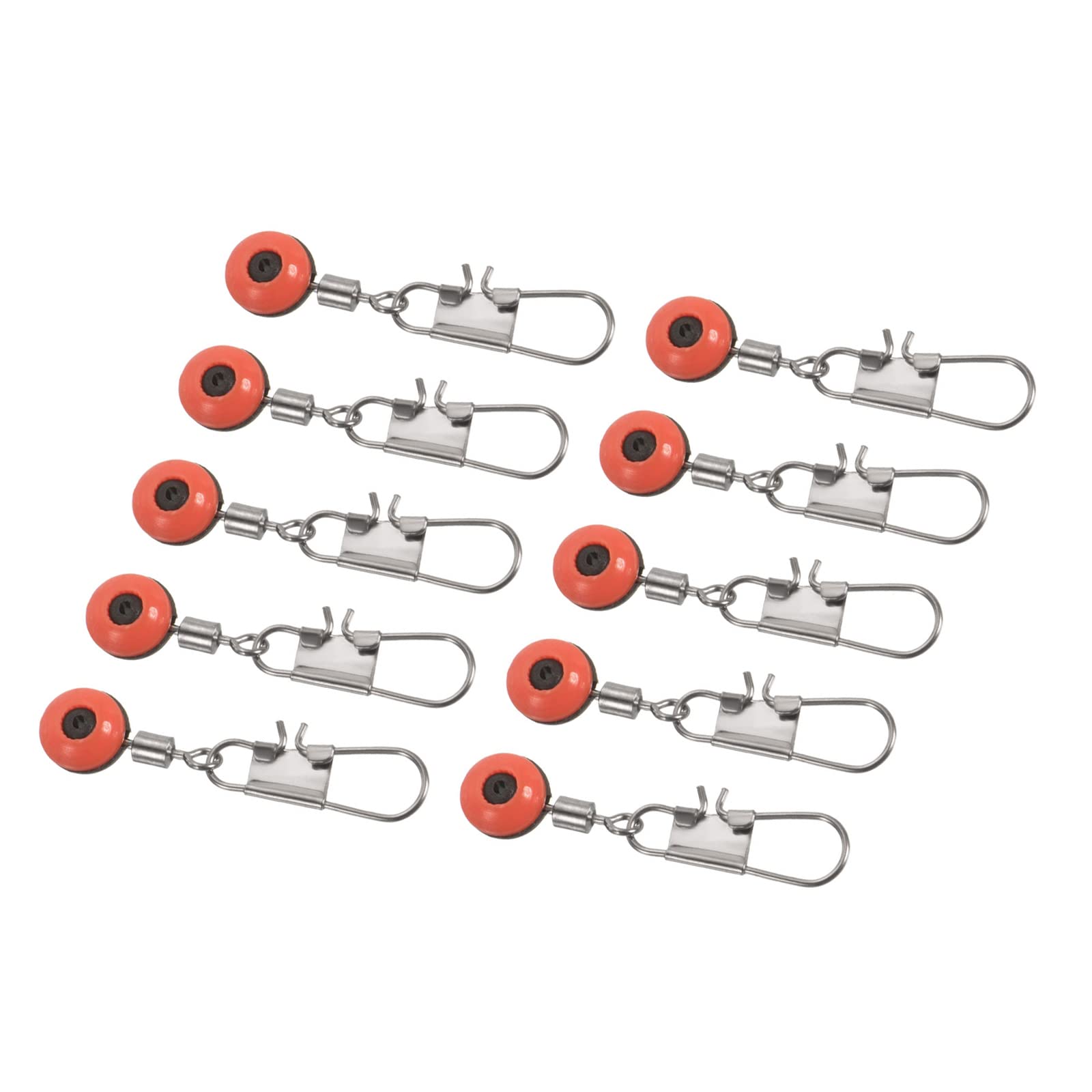 PATIKIL Fishing Line Sinker Slides 44LBS Load Capacity, 60 Pack Float Connector Rolling Swivels with Interlock Snaps for Fishing, Red