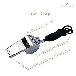 BEADNOVA Stainless Steel Whistle with Lanyard Coach