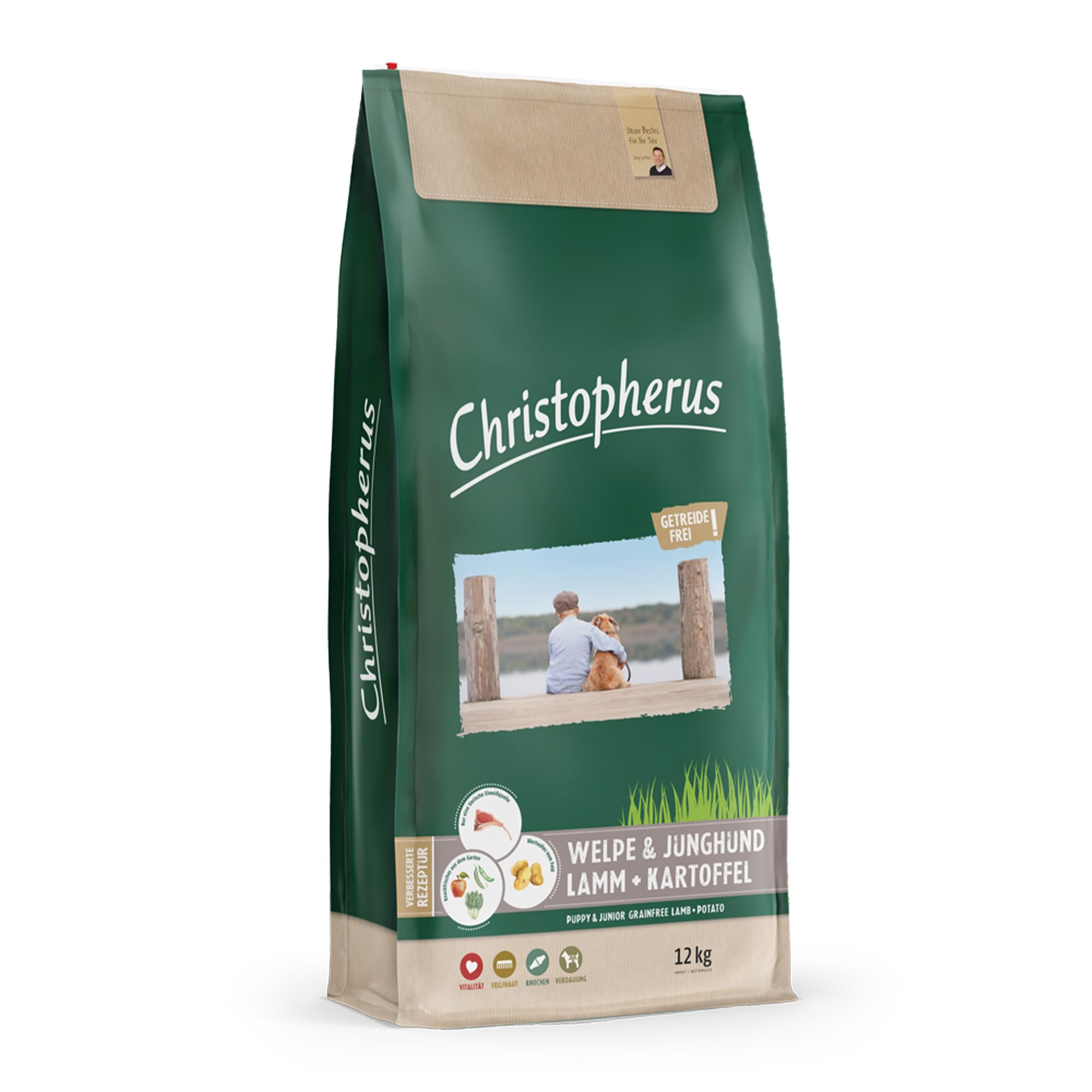 Christopherus Complete Feed Cereal-Free Lamb + Potato - Puppy & Junghound, Pack of 1 (1 x 12 g)
