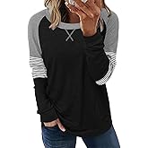 onlypuff Long Sleeve Tunic Top for Women Casual Loose Fitting Fall Fashion Clothing with Pockets