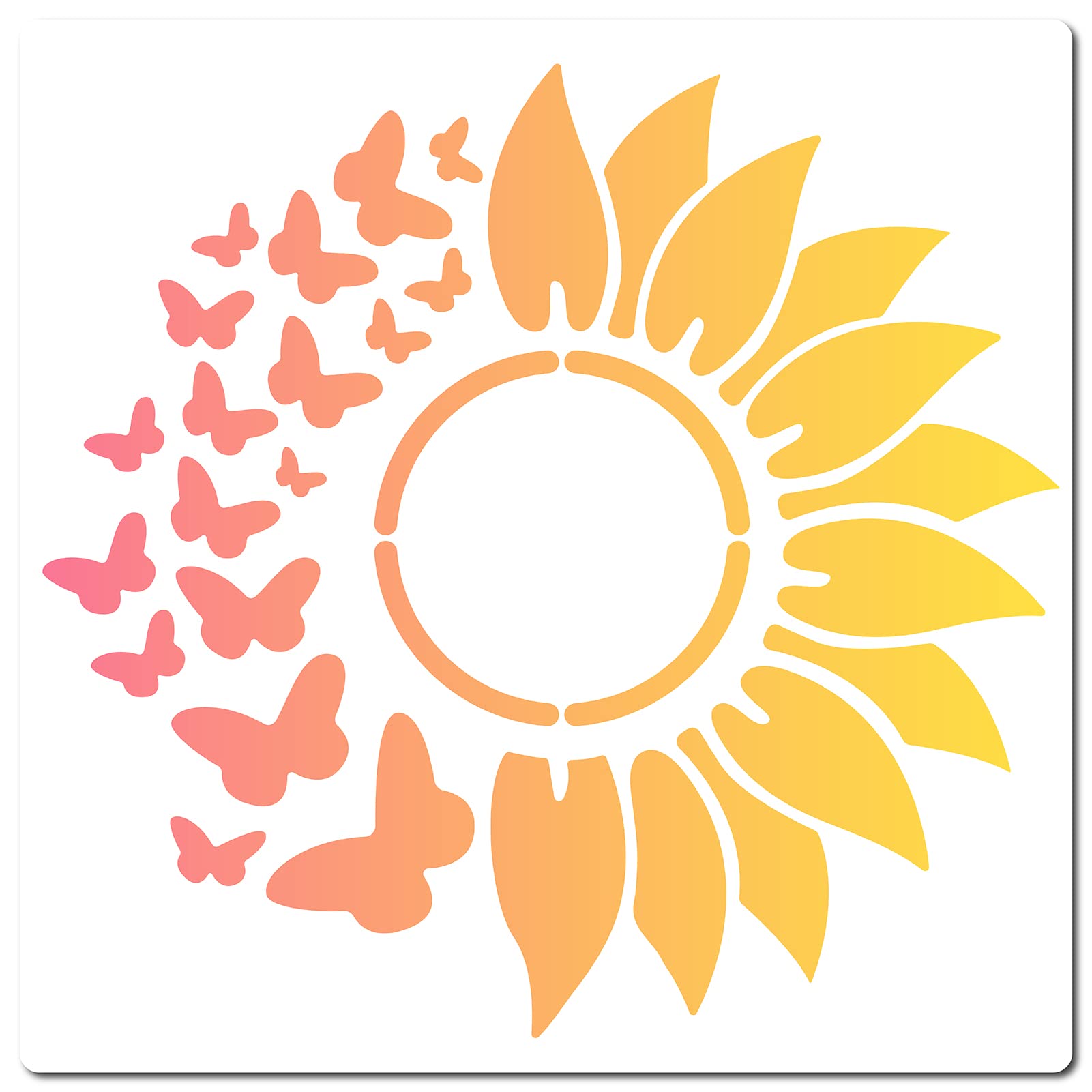 GORGECRAFT 12"X12"Sunflower Butterfly Stencil Flower Templates Sun Petals Reusable Templates Plastic Drawing Painting Stencils Template for Painting on Card Wall Fabric Canvas Crafts DIY Home Decor