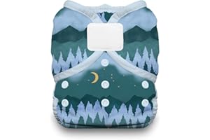 Thirsties Duo Wrap Reusable Cloth Diaper Cover, Hook and Loop Closure, Mountain Twilight Size One (6-18 lbs)