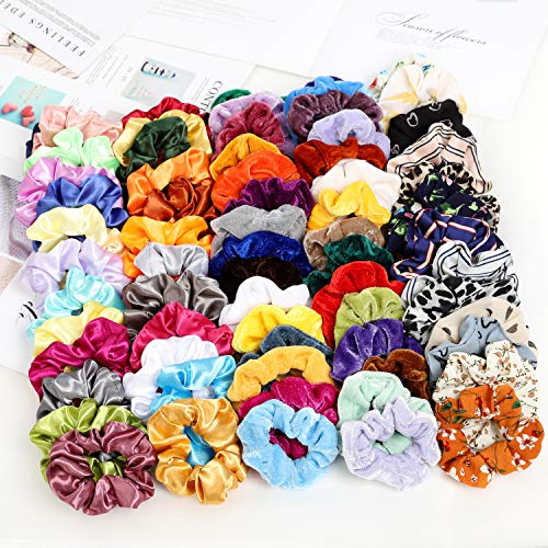 68Pcs Hair Scrunchies, Velvet Hair Scrunchies Elastic Hair Bands, Hair Ties Ropes Scrunchie for Women or Girls Hair Accessories - Thumbnail 4