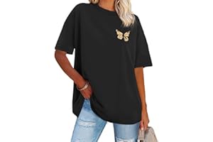 ADOREJOY Womens Oversized T-Shirt Summer Short Sleeve Tops Casual Boyfriend Shirt Loose Fit Tees