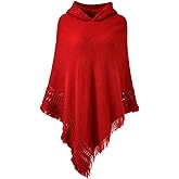 Ferand Ladies' Hooded Cape with Fringed Hem, Crochet Poncho Knitting Patterns for Women