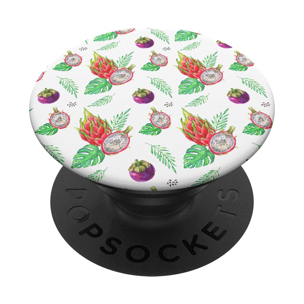 Tropical Print Decor Fruit Vegetable Pattern Exotic PopSockets Grip and Stand for Phones and Tablets