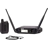 Shure GLXD14+/93 Dual Band Pro Digital Wireless Microphone System for Interviews, Presenting, Theater - 12-Hour Battery Life, 100 ft Range | WL93 Lavalier Mic, Single Channel Receiver (GLXD14+/93-Z3)