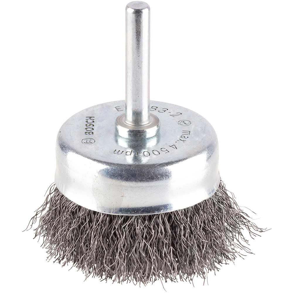 Bosch 1x PRO Steel Longlife Cup Brush, Crimped Wire for 6 mm Cylindrical Shank and Drill (Ø 50 mm, Professional Accessory Rotary Drill/Drivers) — image 1