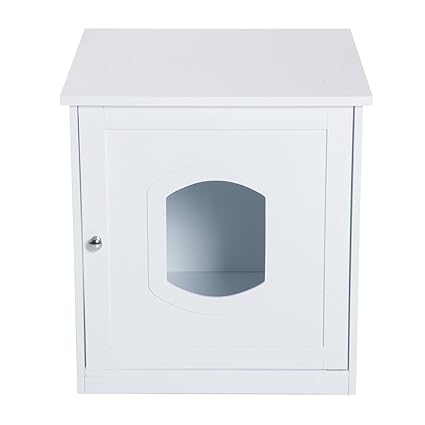 Cat Litter Box Enclosure Hidden End Table Nightstand Pet House Kitty Washroom