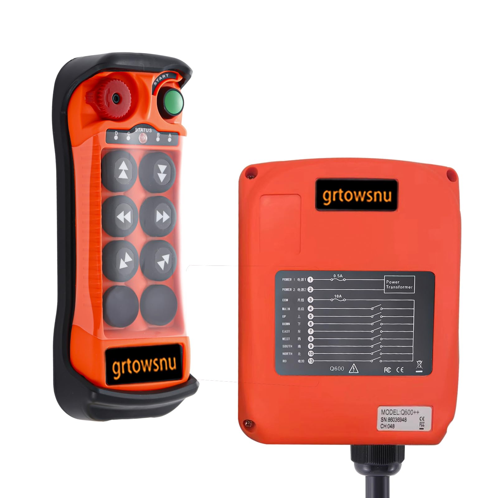 6-Button 12-24V Industrial Wireless Crane Remote Control Radio Controller Transmitter and Receiver Overhead Bridge Crane Electric Hoist