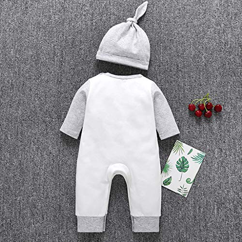 Tronet Newborn Onesies Funny Infant Toddler Baby Boy Cartoon Lion Printing Hat Jumpsuit Romper Clothes White