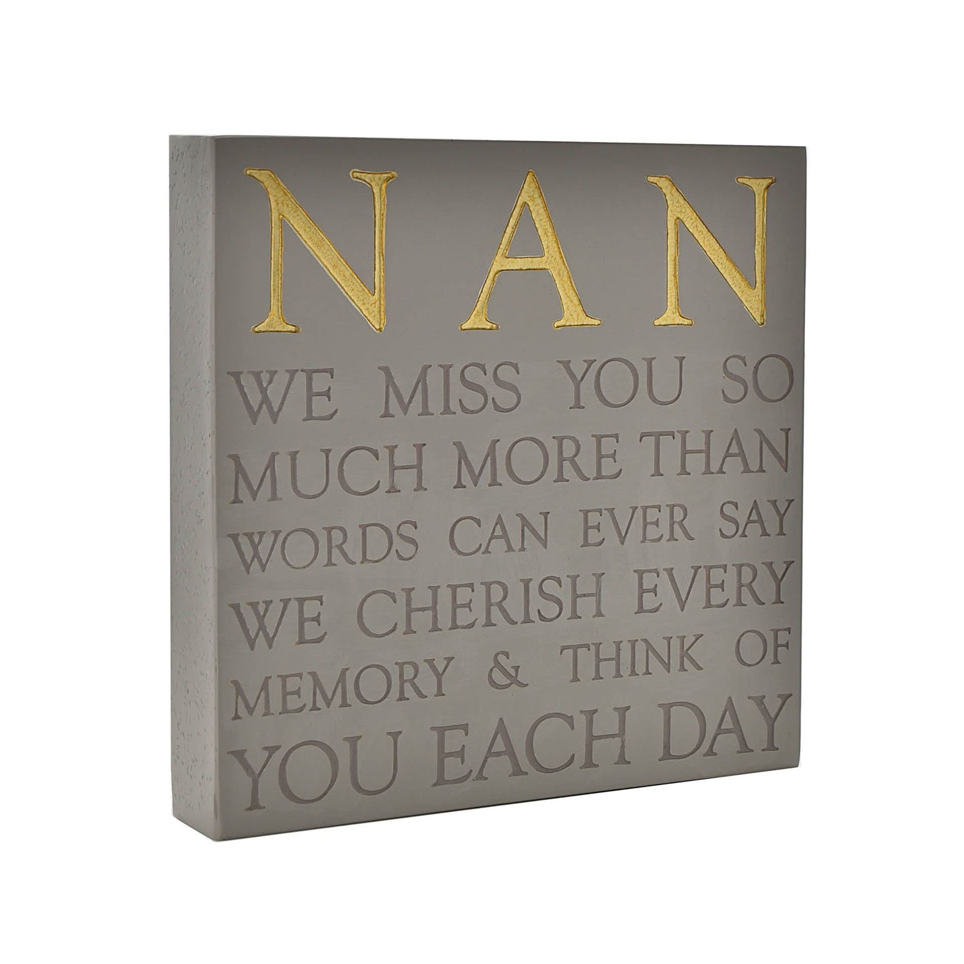 Grey Square Memorial Plaque by Thoughts of You - Nan