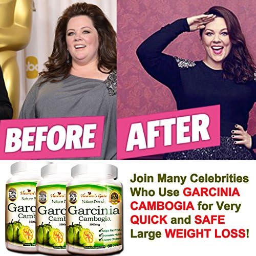Garcinia Cambogia Extract Weight Loss Supplement - 100% Pure - 85% HCA - 1000 mg Capsules, 180 Diet Pills - All Natural, No Additives - Appetite Suppressant - Organic- 90 Day Supply