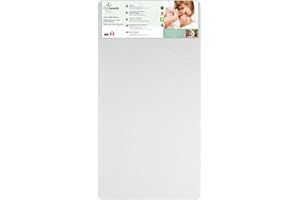 Little Seeds Moonlight Twinkle Standard Baby & Toddler Bed Mattress, Waterproof and Stain Resistant Cover, White