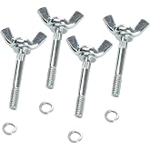 Kcgani 4 Packs Drywall Stilts Wing Bolt Replacement Kits | Stilts Replacement Accessories Wing Nut Kit, Iron Galvanized Wing Butterfly Screws Bolts for Drywall, Construction, Painting