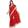 Indian Trendy Women's Bollywood Sequin Embroidered Sari Festival Saree Unstitched Blouse Piece Costume Boho Party Wear
