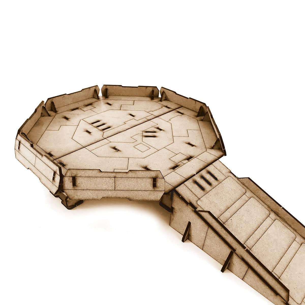 PWORK WARGAMES Landing Platform - sci-fi setting scenery set for miniatures in scale 28mm / 35mm - tabletop miniatures wargame 3D scenery terrain - MDF 3mm