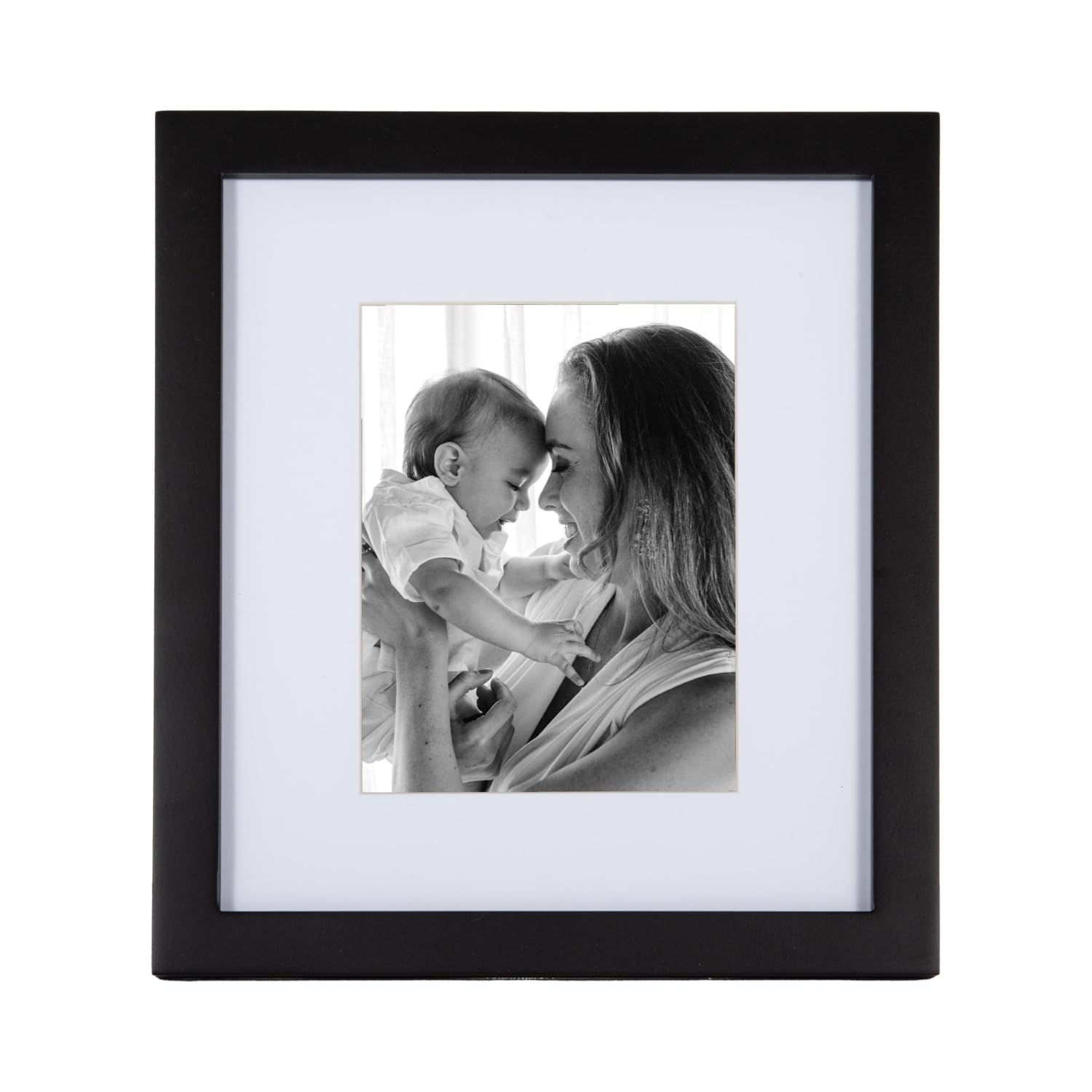 Happy Homewares Classic Designer Mat Black MDF 5x7 Single Picture Frame for Free Standing or Wall Hung | Transparent Glass Cover | Includes White Insert Card