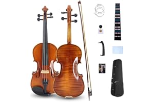 Vetimobato 4/4 Violin Set Full Size Fiddle Kit Handmade Solidwood for for Adults Beginners with Hard Case, Shoulder Rest, Rosin, Bow and Extra Strings