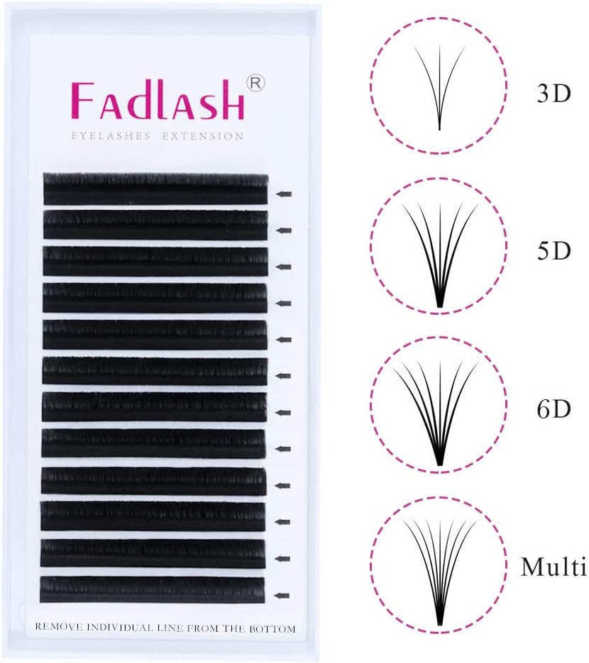 Fadlash Easy Fan C Curl 0.05 14mm Single Russian Lashes Natural Look Self Fanning Automatic Blooming Eyelashes Extensions(0.05-C-14) - Image 3