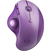 seenda Wireless Trackball Mouse, Bluetooth - Ergonomic Rollerball Mouse Rechargeable, 3 Device Connection Optical Mice Adjustable DPI Thumb Control Mice Compatible for Mac/Android/Windows - Purple