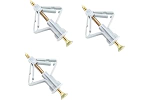 Piutouyar 50 Pcs Drywall Anchors Kit Butterfly Anchors Hollow Wall Anchors Heavy Duty Dry Wall Mount Anchors Plastic Anchors with Screws for Curtain Plasterboard, 50pcs Anchor+50pcs Screws