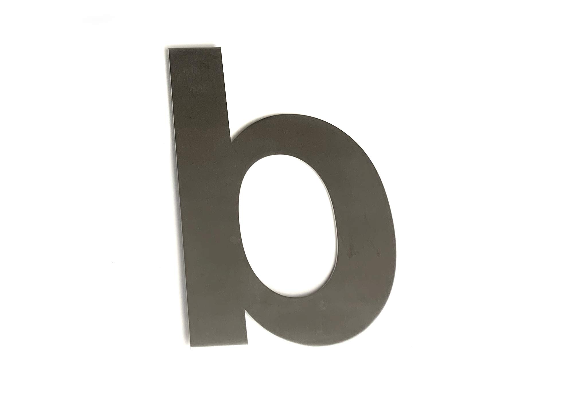 ASC FLOATING HOUSE NUMBER - Lower Case - Letter 'b' (Flat/Apartment etc) - Brushed Stainless Steel House/Door Number - 6" / 15cm Tall