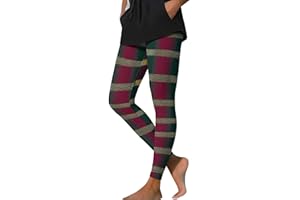 Womens Christmas Leggings High Waisted Plaid Snowflake Printed Yoga Pants 2025 Workout Butt Lift Leggings for Winter