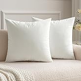 MIULEE Velvet Throw Pillow Covers 18x18 Inch, Pack of 2 -Pure White, Soft Solid Decorative Pillow Covers Cushion Cases Modern Luxury Home Decor for Spring Couch Sofa Bedroom Livingroom