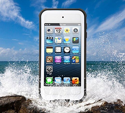 Waterproof Case for iPod 6 iPod 5, LYNXTECH Waterproof Shockproof Dirtproof Snowproof Case Cover with Kickstand for iPod Touch 5th/6th Generation (White)