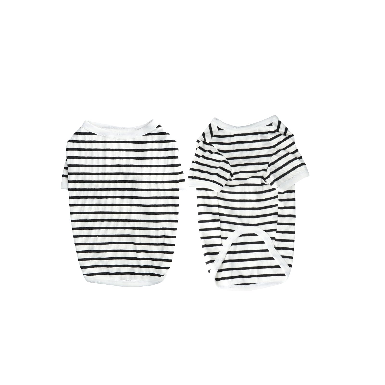 Shengxi Striped Dog T-Shirt, Summer Dog Shirt, Soft and Breathable Cotton T-Shirt, Chihuahua, Short Sleeves, Clothes for Dogs and Cats Small (S)