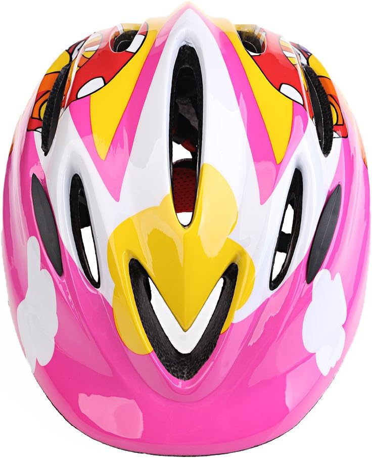 Candora Children Minie Riding Helmets Ride Headgear Safety Bike Kids Bike Bicycle Cycling Riding Protective Helmet (Mushroom powder)