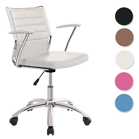 Silla oficina estudio Life tapizado similpiel Blanca: Amazon.es: Hogar