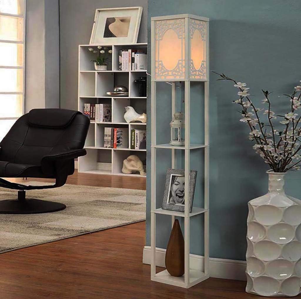Eeayyygch Floor lamp bedroom Floor lamp shelf bedside lamp bedroom lamp living room book light bookshelf floor standing lamps (Color : B) (Color : C, Size : -)