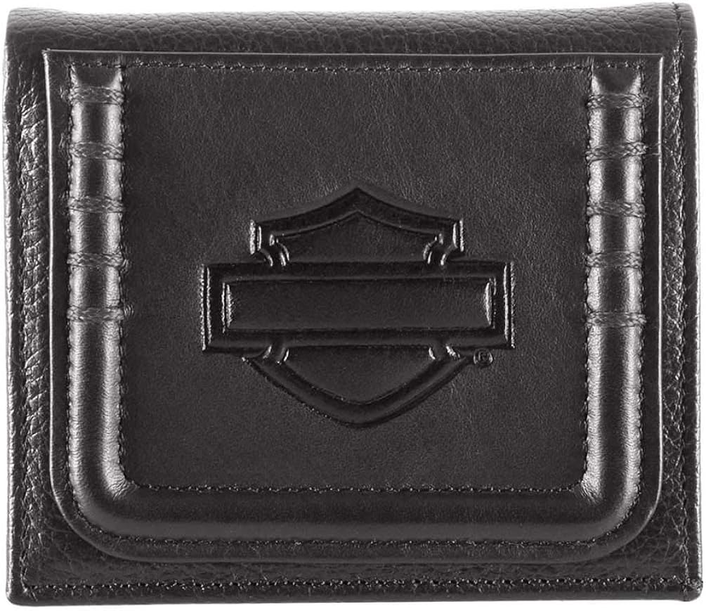 HarleyDavidson Women's Trapunto Leather Wallet w/RFID Black
