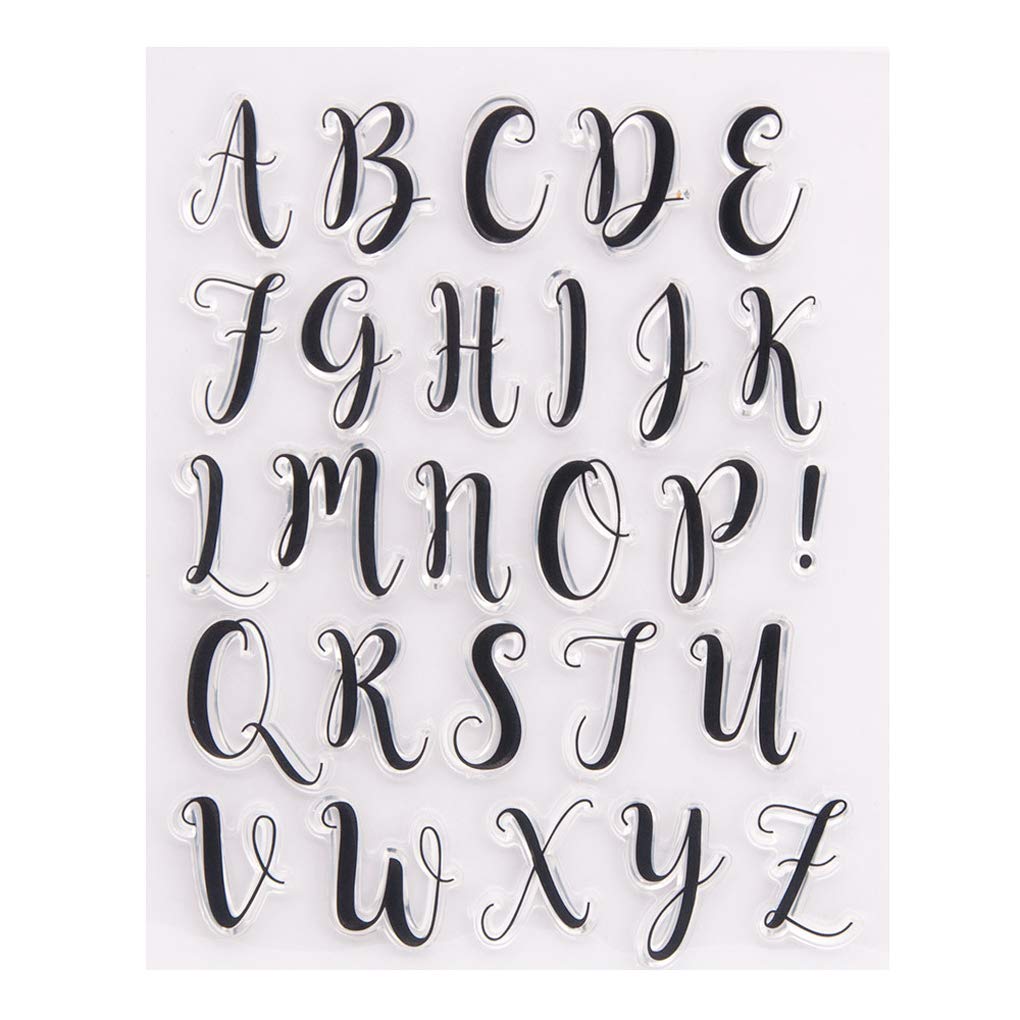 KWELLAM English Alphabet ABC Uppercase Letters Clear Stamps for Card Making Decoration and DIY Scrapbooking 20112804